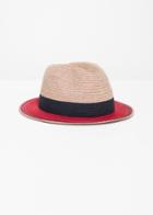 Other Stories Straw Fedora Hat - Red
