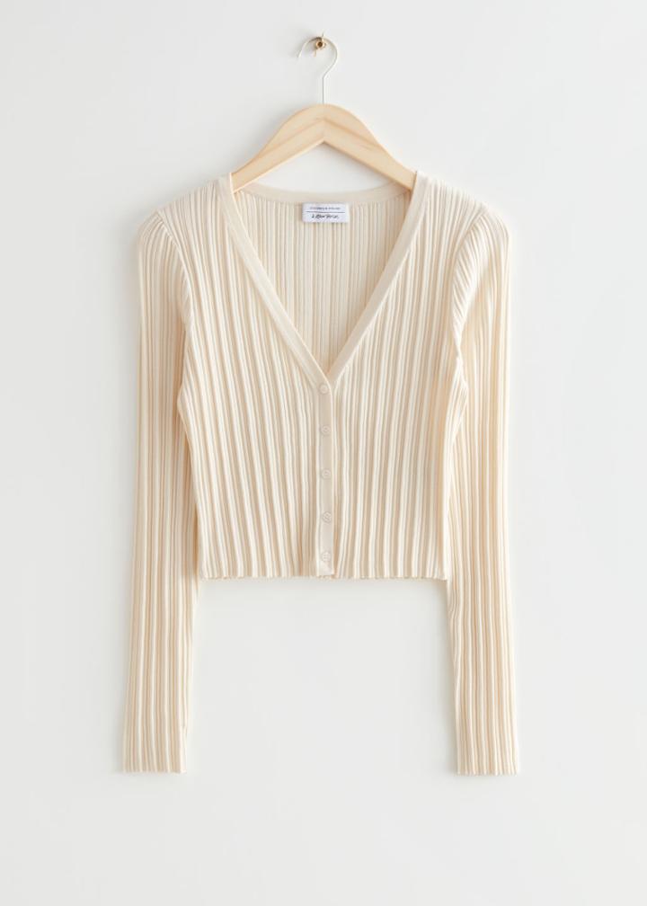Other Stories Fitted Knit Cardigan - White