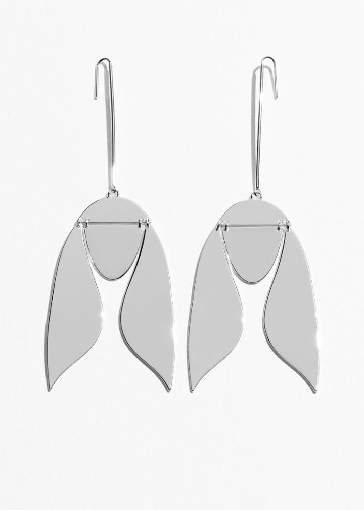Other Stories Hanging Tulip Earrings - Silver