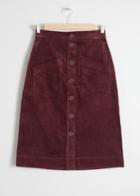 Other Stories A-line Corduroy Skirt - Brown