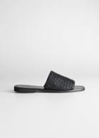Other Stories Square Toe Woven Sandals - Black