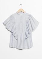 Other Stories Flounce Cotton Top - Grey