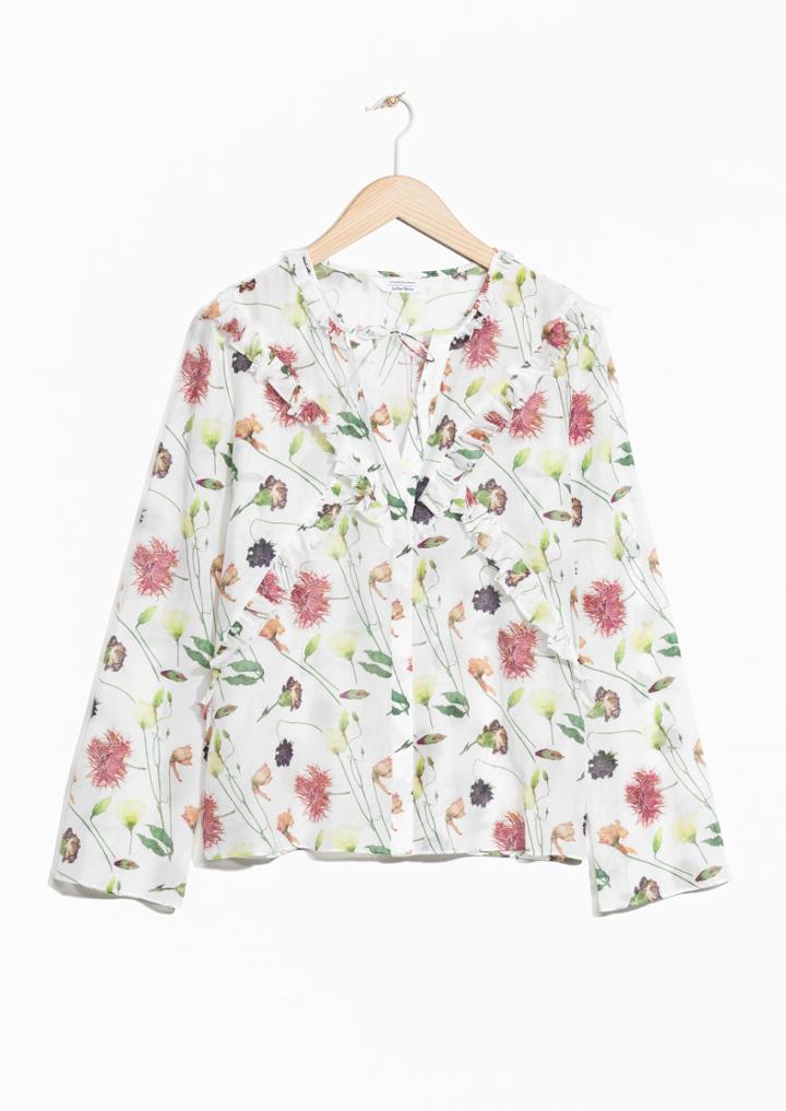 Other Stories Flare Sleeve Frills Shirt