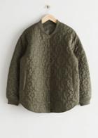 Other Stories Oversized Floral Quilted Jacket - Green