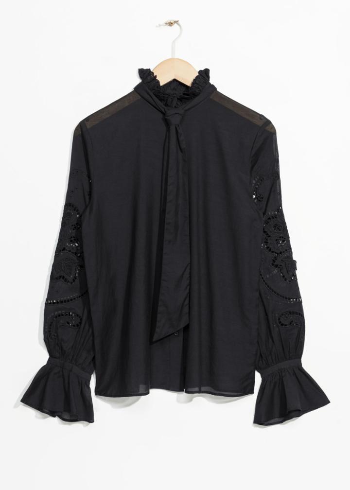 Other Stories Tie Detail Blouse - Black