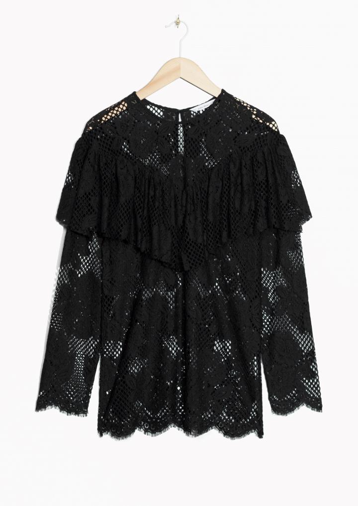 Other Stories Flower Lace Top