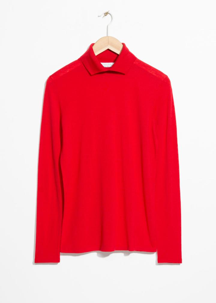 Other Stories Merino Wool Jumper - Red