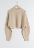 Other Stories Cropped Wool Blend Sweater - Beige