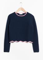 Other Stories Scallop Edge Sweater - Blue