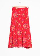 Other Stories Asymmetrical Floral Midi Skirt - Red