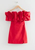 Other Stories Off-shoulder Ruffled Mini Dress - Red
