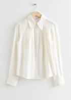 Other Stories Fitted Embroidered Shirt - White
