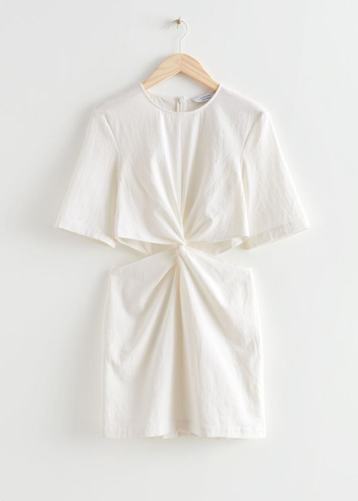 Other Stories Cut-out Waist Mini Dress - White