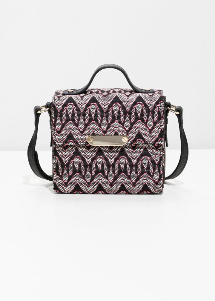 Other Stories Structured Jacquard Crossbody Bag - Pink