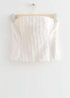Other Stories Textured Bandeau Top - White