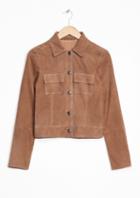 Other Stories Buttoned Suede Jacket