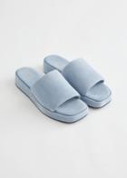 Other Stories Leather Platform Sandals - Blue