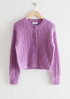 Other Stories Wool Knit Glitter Cardigan - Purple