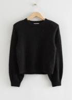 Other Stories Relaxed Padded Shoulder Sweater - Black