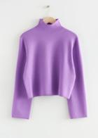 Other Stories Boxy Turtleneck Knit Sweater - Purple