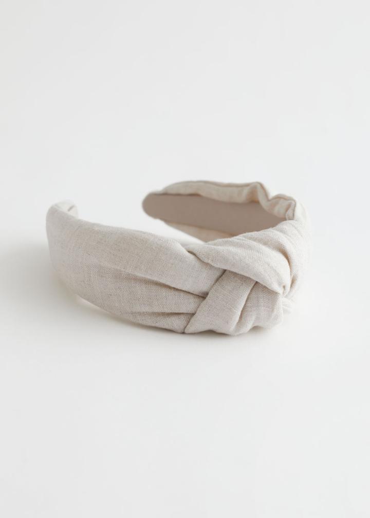 Other Stories Linen Alice Headband - White