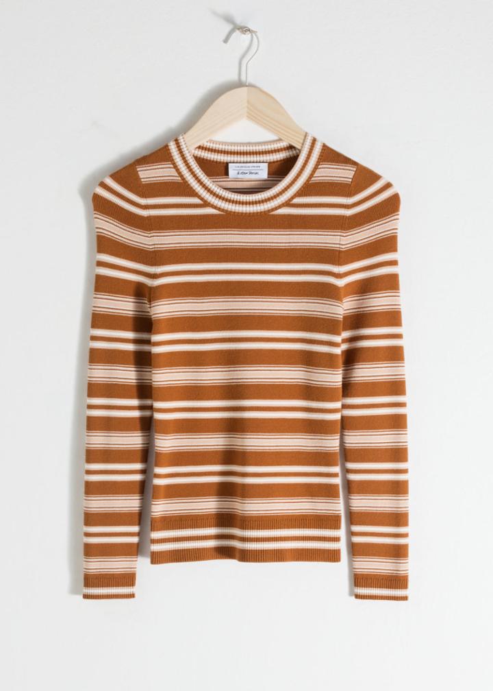 Other Stories Fitted Striped Top - White