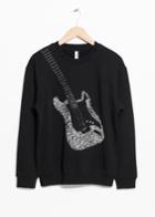Other Stories Guitar Embroidery Sweater - Black