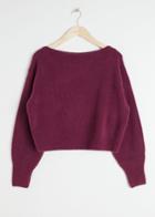 Other Stories Boatneck Knit Sweater - Red