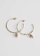 Other Stories Seashell Pendant Hoops - Gold