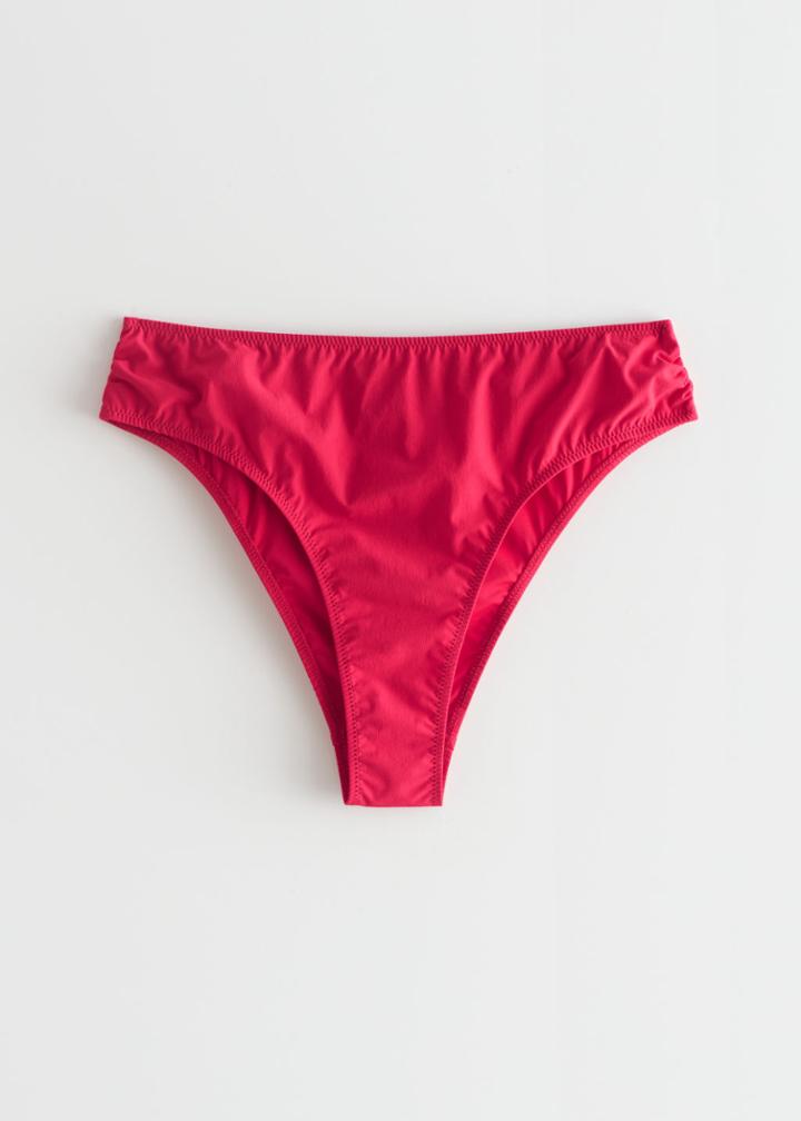 Other Stories High Cut Bikini Bottoms - Red