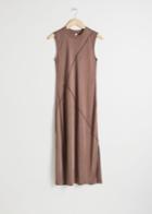 Other Stories Angled Seam Midi Dress - Beige
