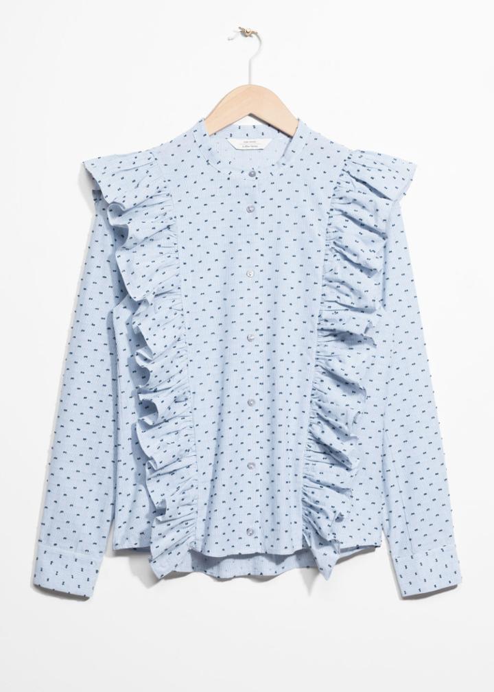 Other Stories Frills Blouse With Button Closure - Blue