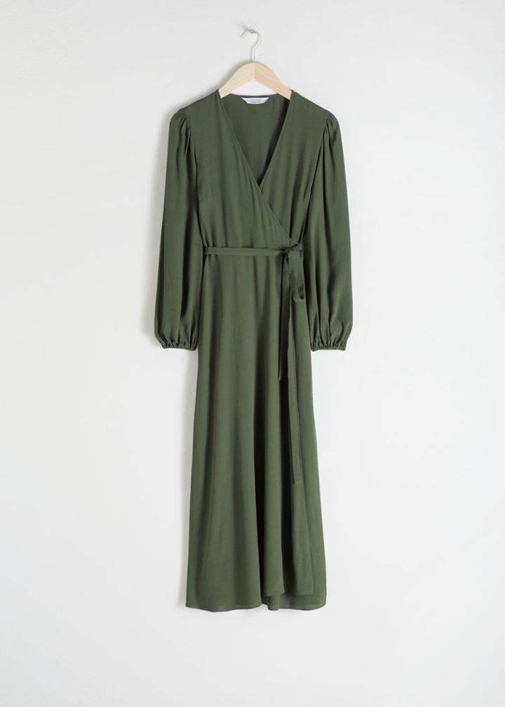 Other Stories Printed Wrap Dress - Green