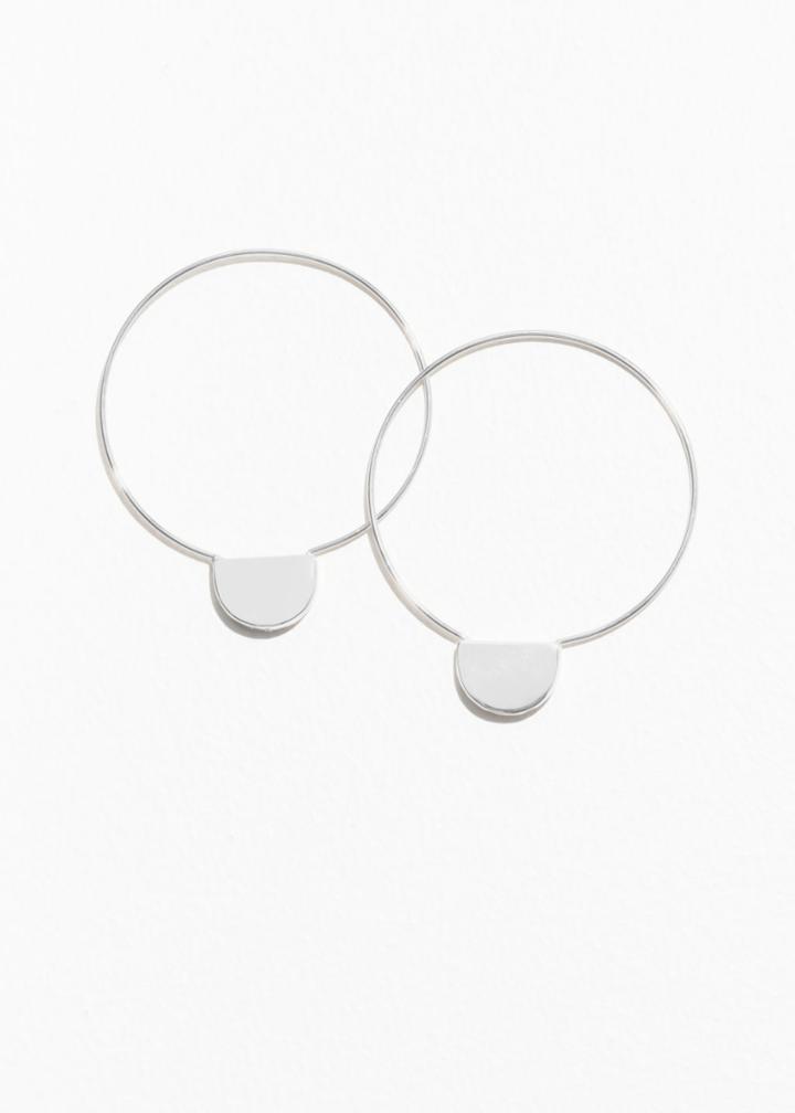 Other Stories Semicircle Hoop Earrings - Silver