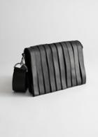 Other Stories Leather Strip Crossbody Bag - Black