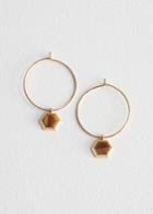 Other Stories Hexagon Charm Hoops - Yellow