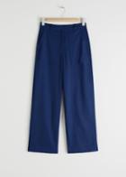 Other Stories High Waisted Relaxed Fit Trousers - Blue