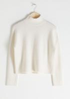 Other Stories Cropped Mock Neck Sweater - White
