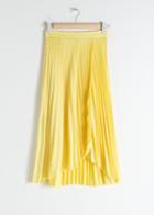 Other Stories Pleated Wrap Midi Skirt - Yellow