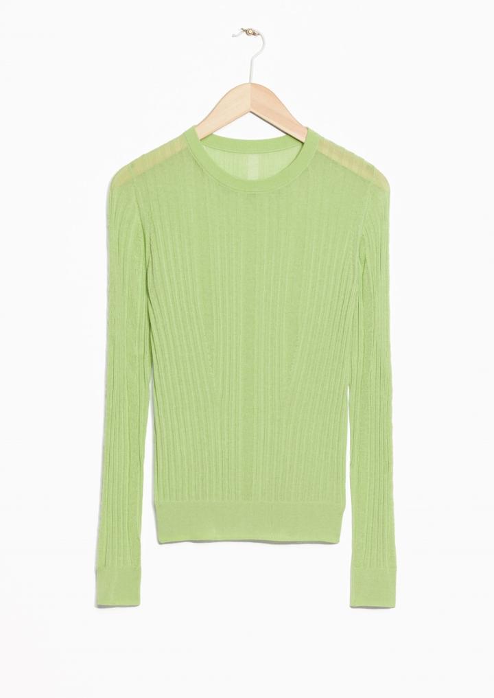Other Stories Sheer Ribbed Sweater