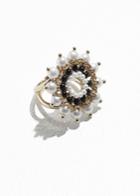 Other Stories Round Jewelled Ring - Red