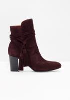 Other Stories Tassel Detail Suede Ankle Boots