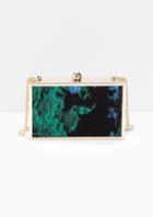 Other Stories Flower Metallic Jacquard Clutch