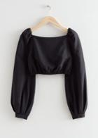 Other Stories Balloon Sleeve Top - Black