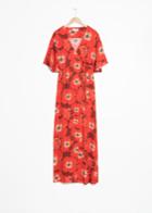 Other Stories Poppy Print Wrap Dress - Red