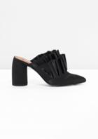 Other Stories Satin Frill Mule Pumps