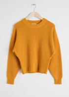 Other Stories Long Rib Cropped Sweater - Yellow