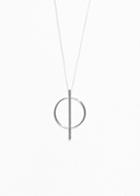 Other Stories Geometric Circle Necklace - Silver