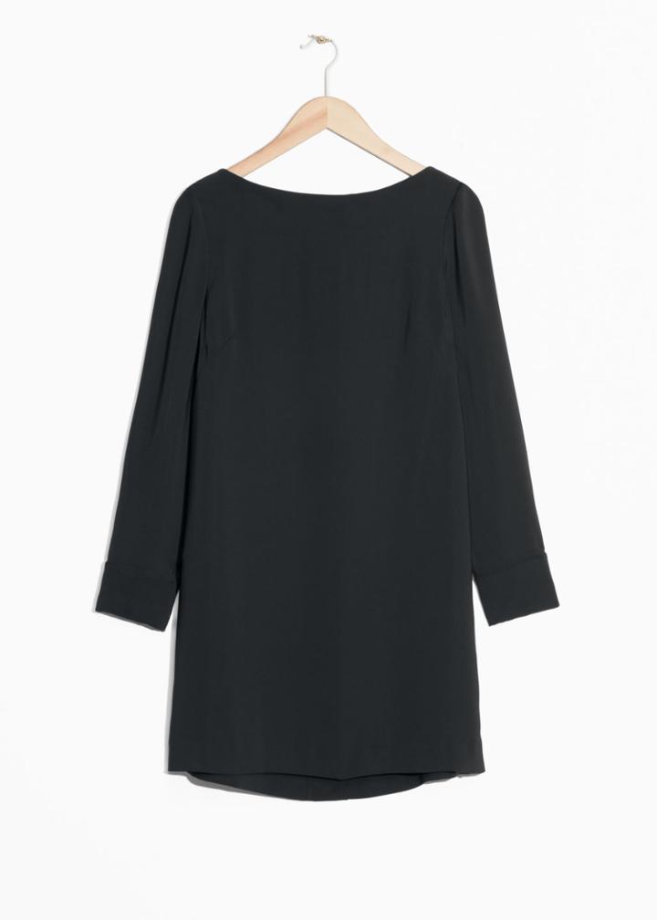 Other Stories Back Button Dress - Black