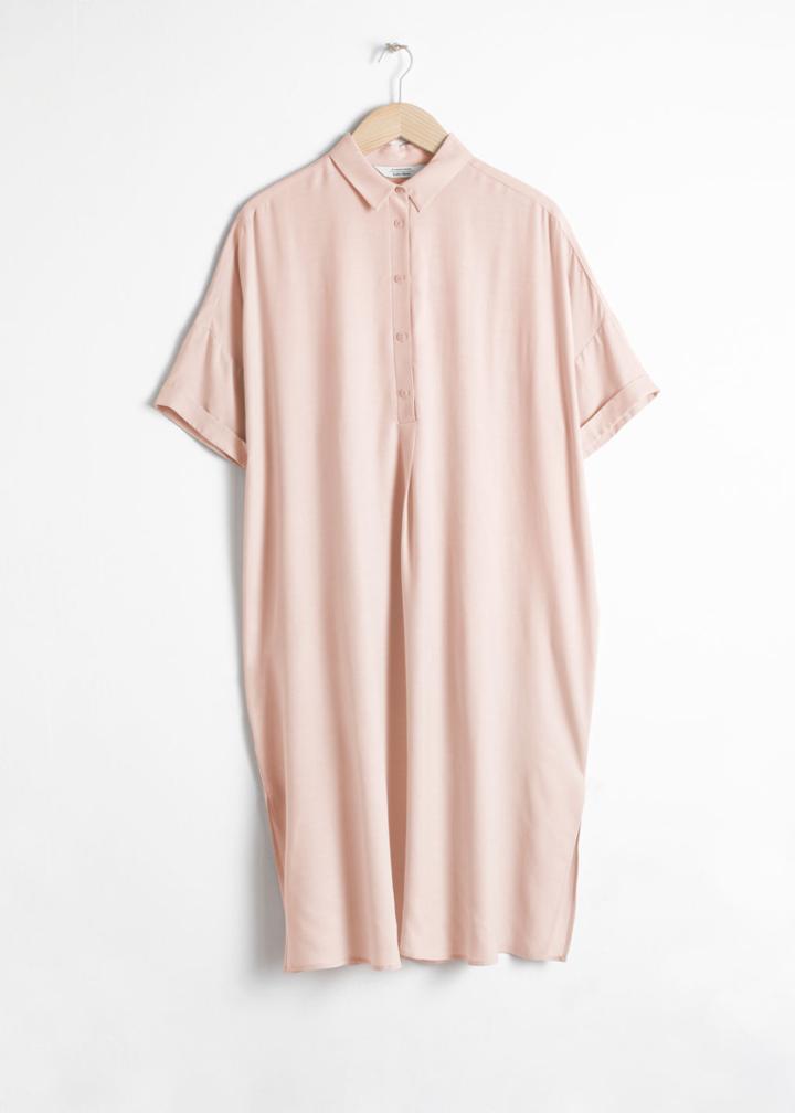 Other Stories Oversized Shirt Dress - Beige